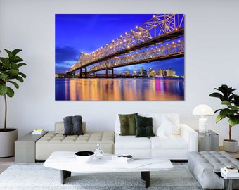 New Orleans Cityscape Canvas Wall Art, Ready to Hang Louisiana City Print