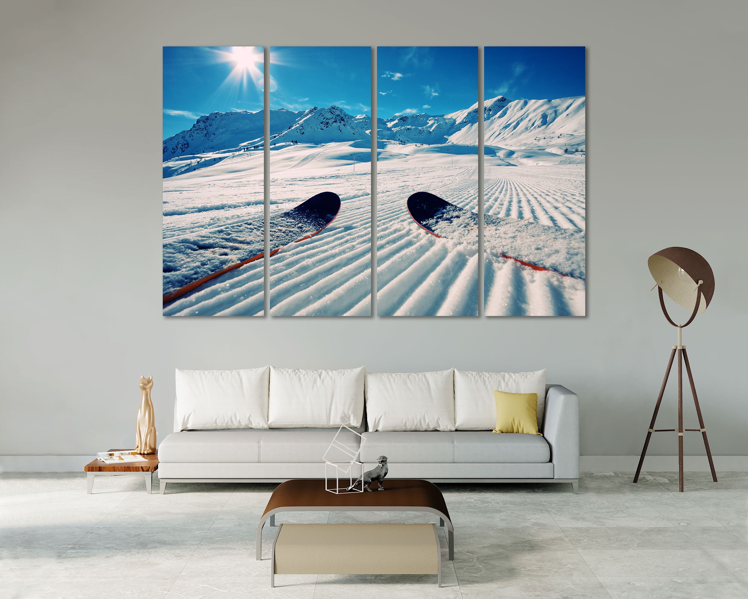 Popular Ski Wall Art Sets for Home Skiing Cool Wall Paintings Etsy