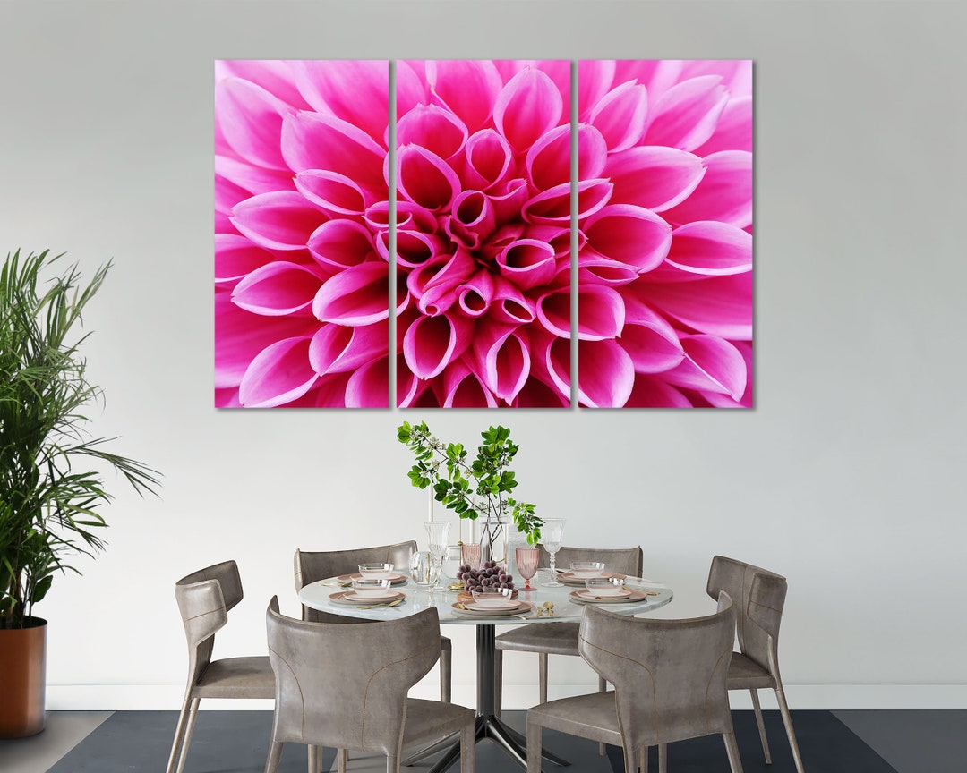 Pink Dahlia Flower Wall Art – Botanical Macro Photography Print ...