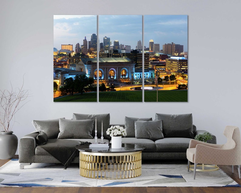 Kansas City Print Canvas Wall Art Kansas City Original Wall | Etsy