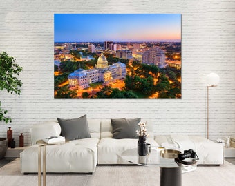 Jackson Mississippi Skyline Print – State Capitol Building Canvas Art