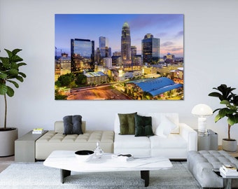 Charlotte Skyline Canvas Print – Uptown North Carolina Cityscape Wall Art