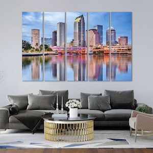 Tampa Cityscape Photo Wall Art Tampa Cool City na płótnie Tampa Modish Art Decor Zdjęcia z Florydy na ściany domu Sztuka na płótnie z motywem Florydy