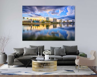 Saint Petersburg Cityscape at Sunset Wall Art Saint Petersburg Contemporary Wall Decor Saint Petersburg Prints on Canvas Florida Travel Art