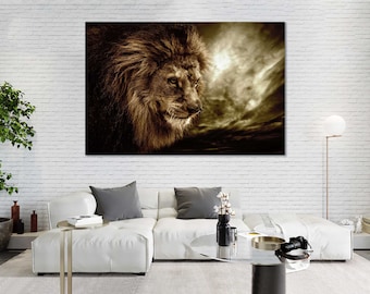 Lion Canvas Print: South African Animal Art, Home Decor