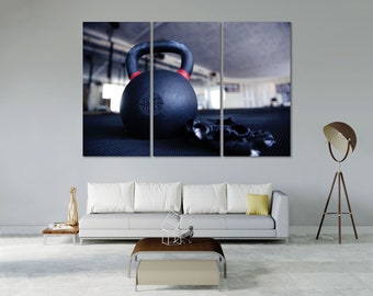Kettlebell Workout Canvas Print – Motivational Gym Wall Art