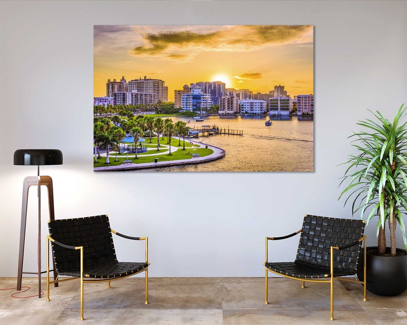 Sarasota Beautiful City Printing Art on Canvas Sarasota Trendy Wall Decor Sarasota Photo Art Wall Florida Design Art Room Florida Modern Art