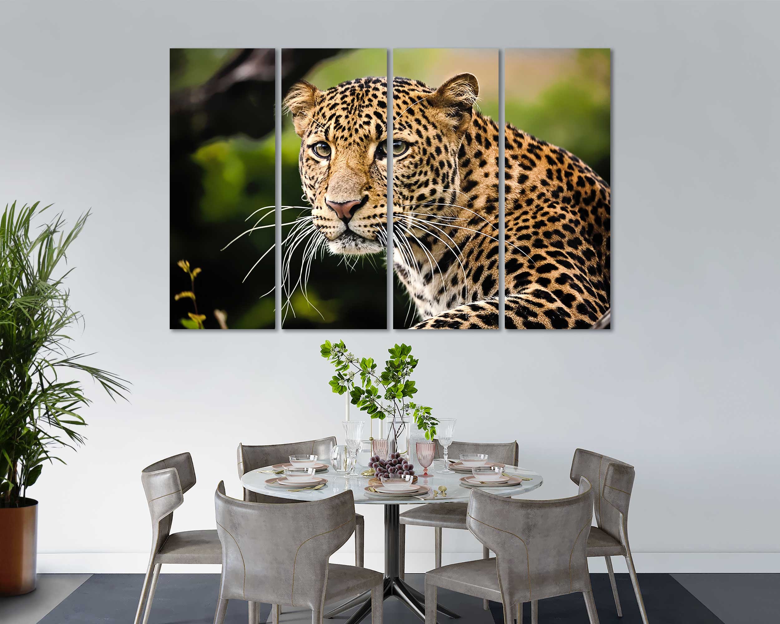 Leopard Beautiful Wall Art Leopard Printing on Canvas Leopard Etsy