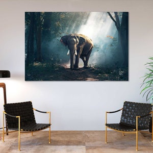 Grands animaux africains sur toile dimage Ensembles de cadres en bois Impressions Animal Cool Art pour cadeau Image déléphant Grand décor mural pour la maison image 9