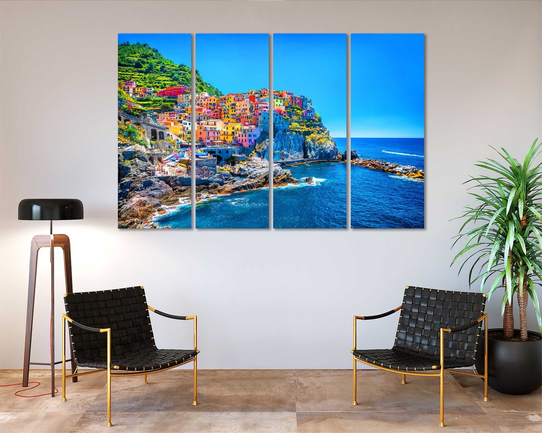 Cinque Terre Modern Wall Art Cinque Terre Cool Art on Canvas Italy ...