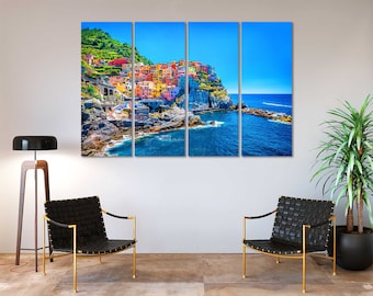 Cinque Terre Modern Wall Art Cinque Terre Cool Art on Canvas Italy Pictures of Home Decor Italy Large Wall Pictures for Home Italy Travel