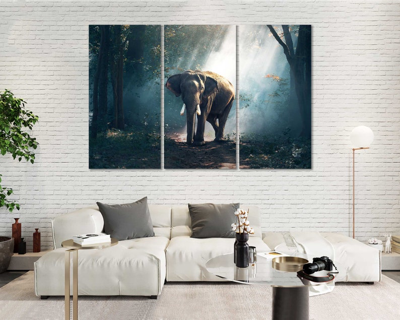 Grands animaux africains sur toile dimage Ensembles de cadres en bois Impressions Animal Cool Art pour cadeau Image déléphant Grand décor mural pour la maison image 10