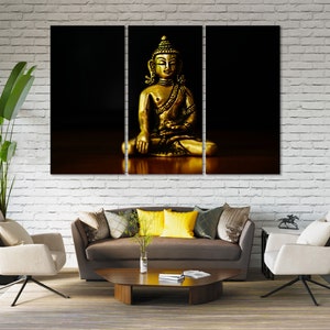 Statue de Bouddha , Impression de moine bouddhiste sur toile , Option de  cadre flottant, Art mural moderne, Cadeau de Noël , Art mural extra large -   Canada