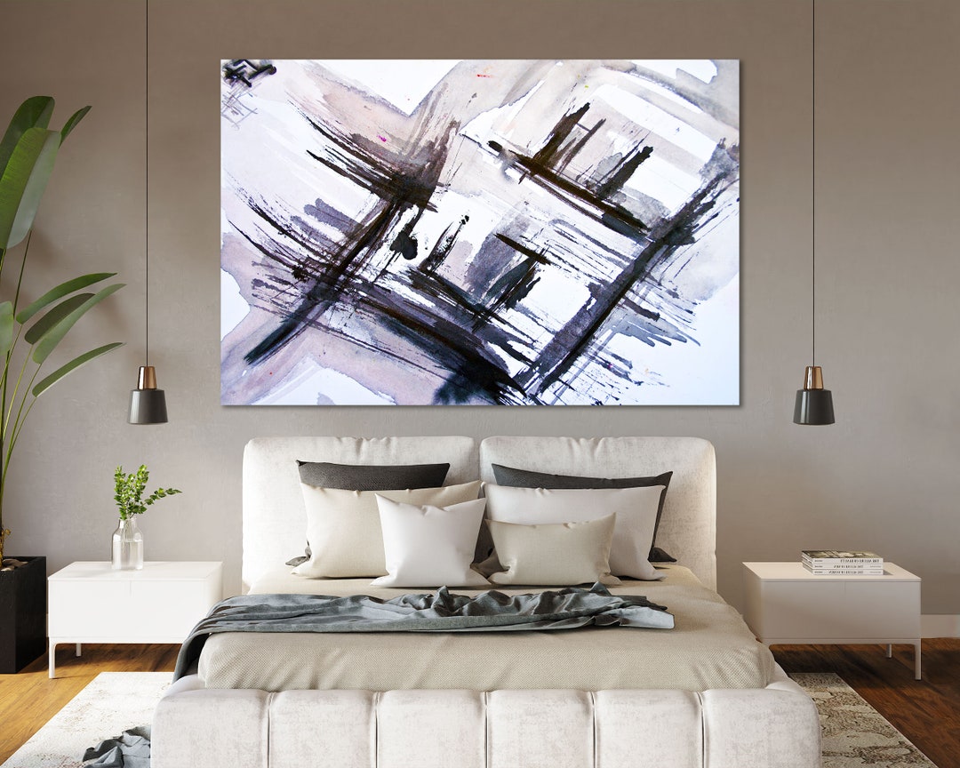 Abstract Brushstroke Canvas Painting – Modern Minimalist Wall Art - Etsy