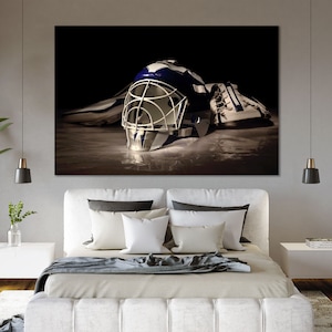 Hockey Equipment Contemporary Wall Decor Hockey Painting Wall Art Winter Sport Print Canvas Decor Hockey Fashion Decor for Home Hockey Game