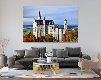 Neuschwanstein Castle Canvas Print, Bavarian Fairytale Wall Art
