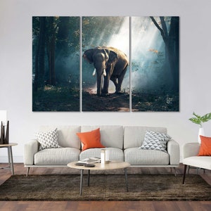 Grands animaux africains sur toile dimage Ensembles de cadres en bois Impressions Animal Cool Art pour cadeau Image déléphant Grand décor mural pour la maison image 7