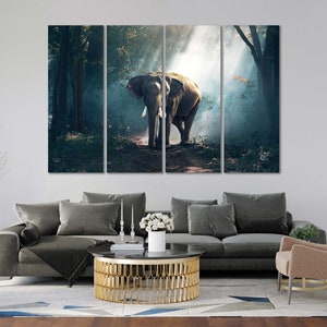 Grands animaux africains sur toile dimage Ensembles de cadres en bois Impressions Animal Cool Art pour cadeau Image déléphant Grand décor mural pour la maison image 8