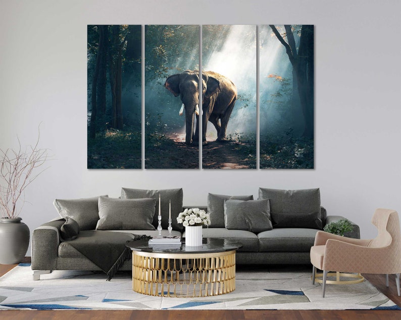 Grands animaux africains sur toile dimage Ensembles de cadres en bois Impressions Animal Cool Art pour cadeau Image déléphant Grand décor mural pour la maison image 8