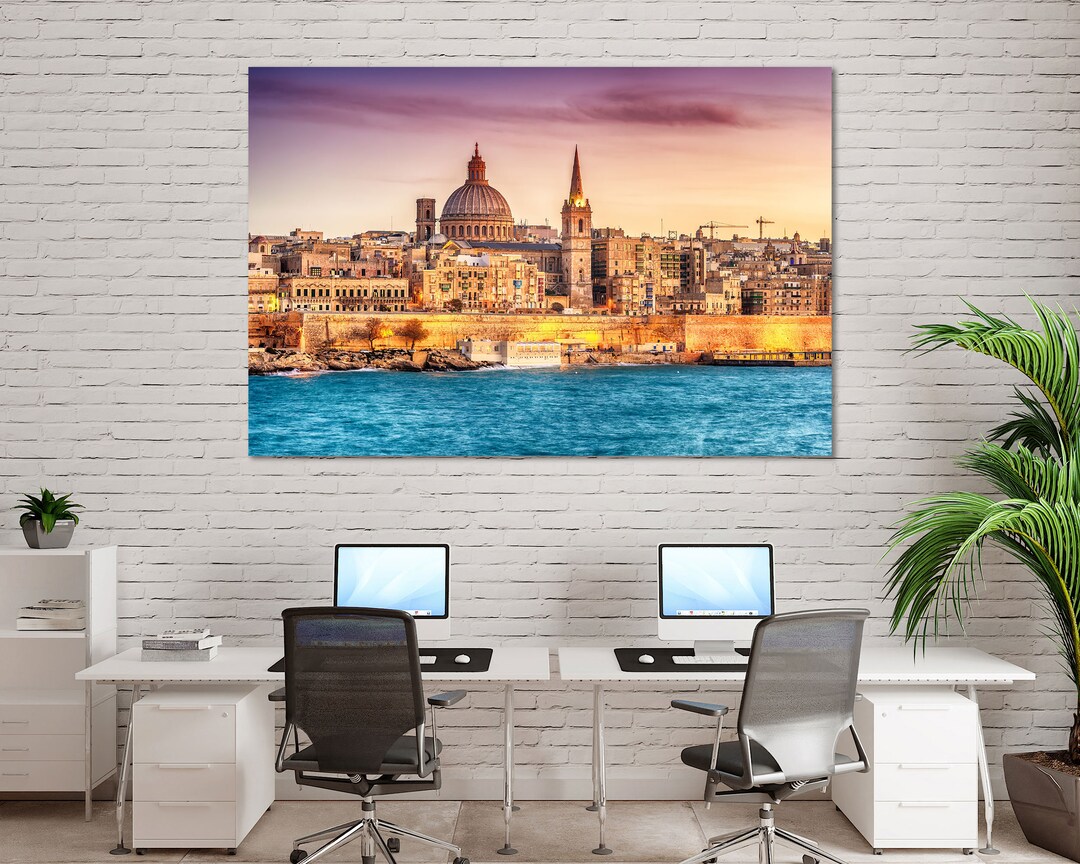 Valletta Superb City Art Decor Valletta Printing on Canvas Etsy