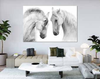 Black & White Horse Photography Print – Equestrian Wall Art