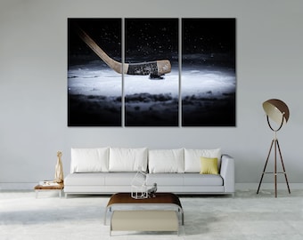 Hockey Canvas Decor Art Hockey Wall Art Hockey Art Prints Large Hockey Modern Artwork Winter Sport Wall Home Decor Hockey Painting Wall Art