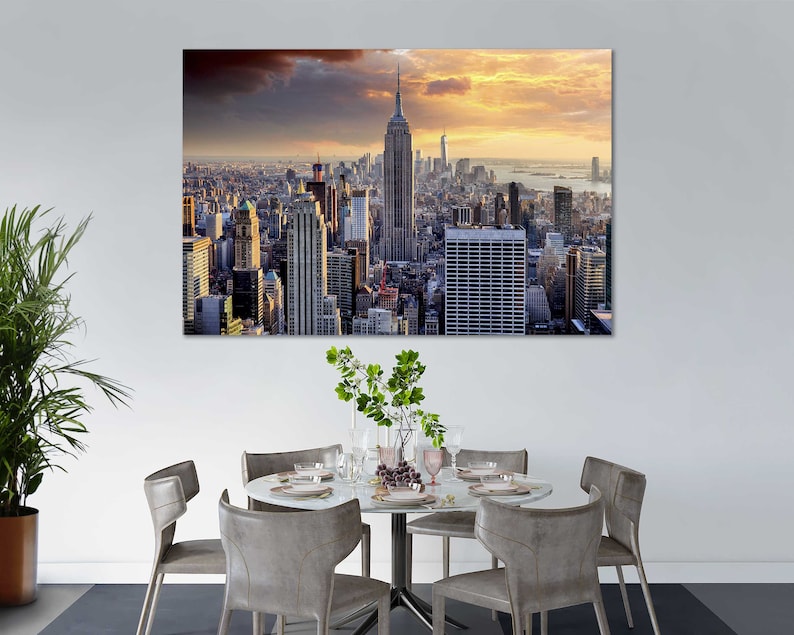 New York Canvas Wall Art New York City Skyline Print for Wall New York Wall Art for Living Room New York Home Art New York Large Wall Art