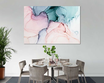 Pastel Abstract Wall Art – Modern Watercolor Painting Print