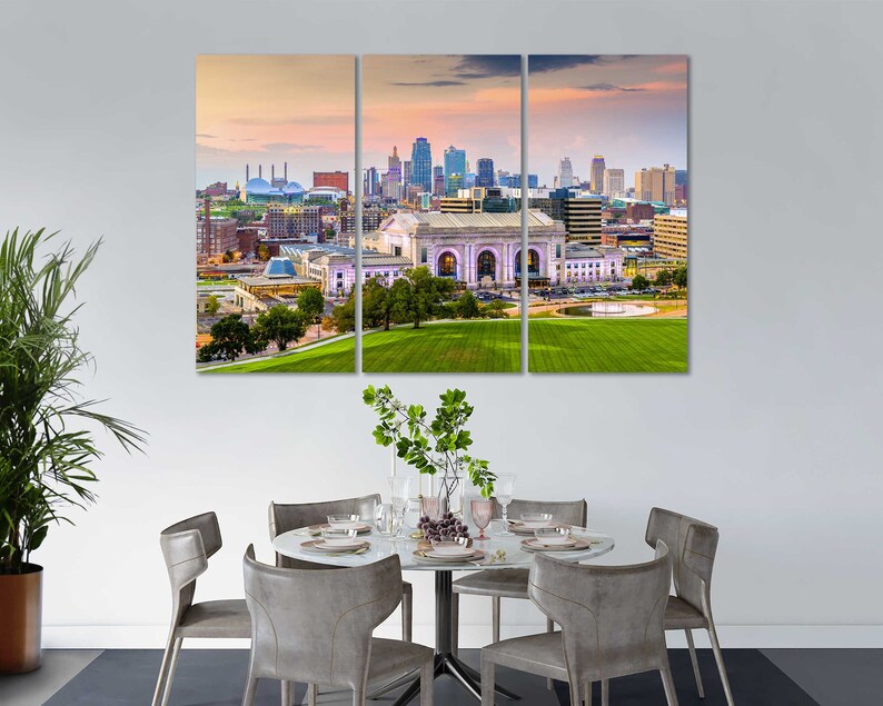 Kansas City Cityscape Wall Decor Kansas City Painting Artwork Etsy
