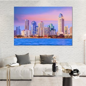 Popular City by the Pacific Ocean Tall Buildings of San Diego Downtown San Diego San Diego on Large Canvas Prints California Art