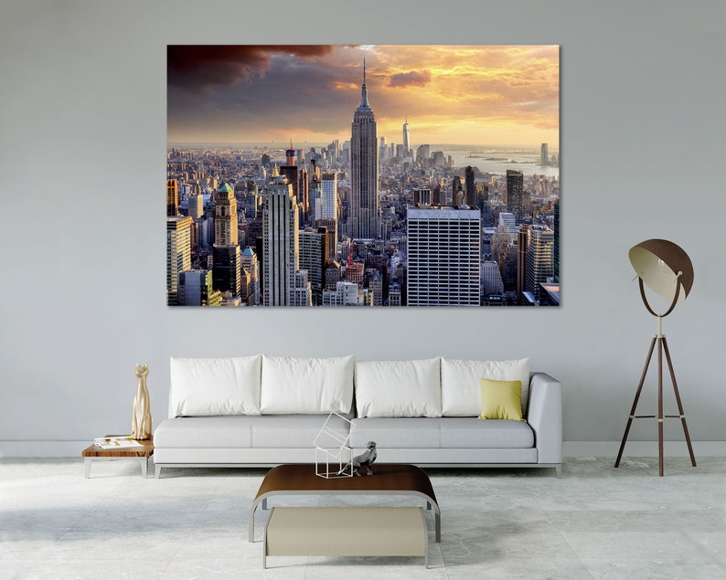 New York Canvas Wall Art New York City Skyline Print for Wall New York Wall Art for Living Room New York Home Art New York Large Wall Art