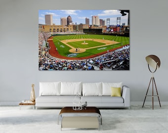 Columbus Ohio Baseball Field Canvas Print, Modern Home Decor