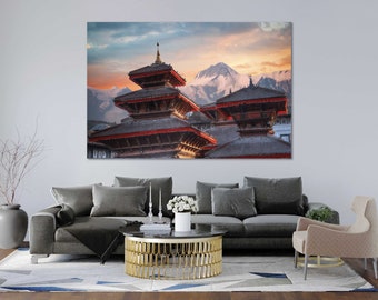 Patan Durbar Square Photography Print – Nepal Temple Wall Art | Himalayan Travel Poster, Asian Architecture Decor, Cultural Artwork