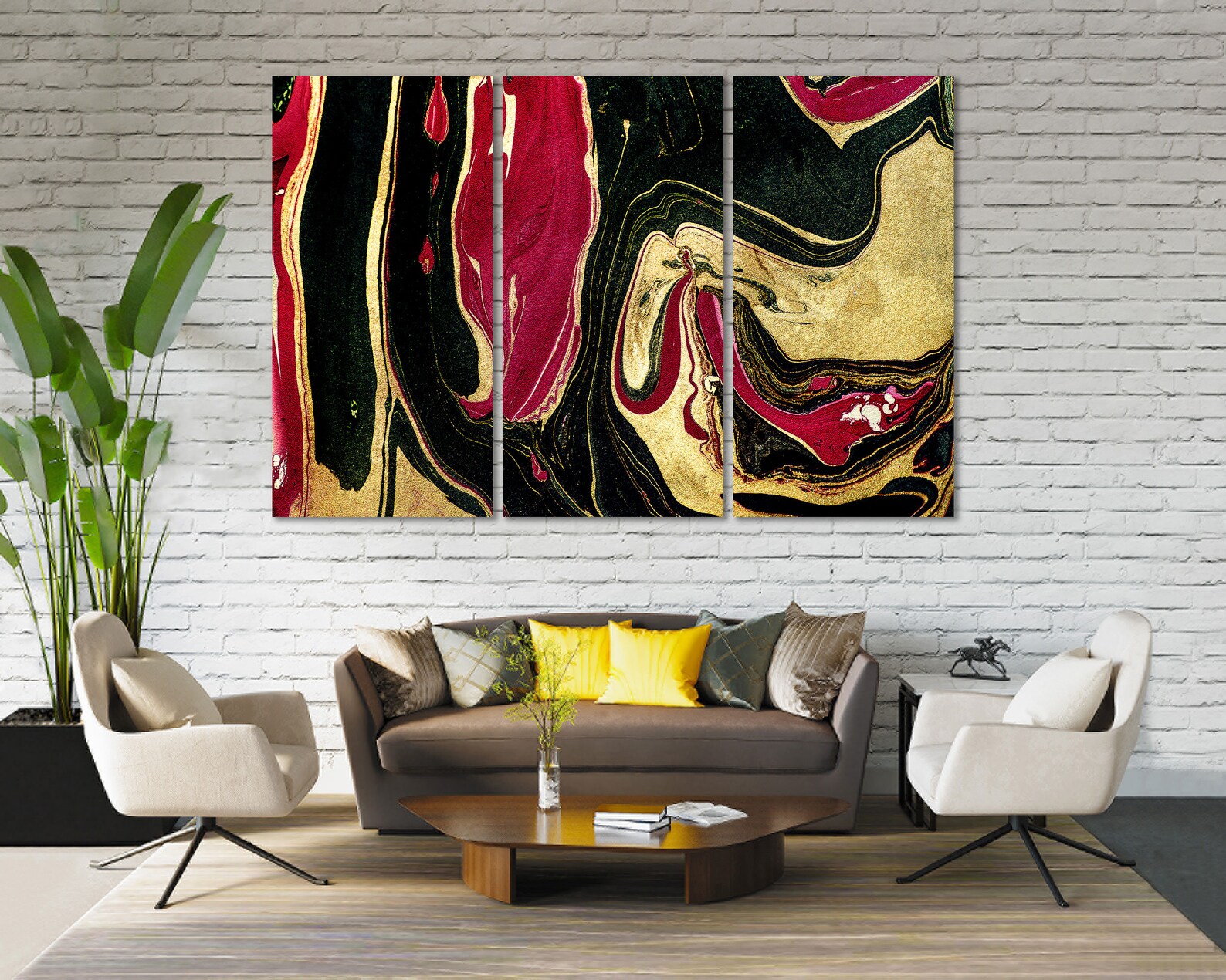 Modern Red Black and Gold Abstract Decor Abstract Art Printing - Etsy