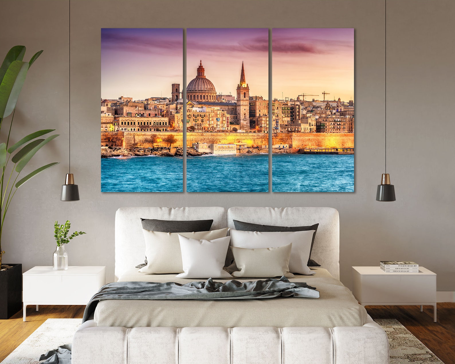 Valletta Superb City Art Decor Valletta Printing on Canvas Etsy