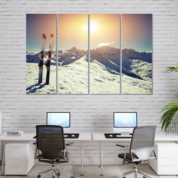 Ski Canvas Art Etsy