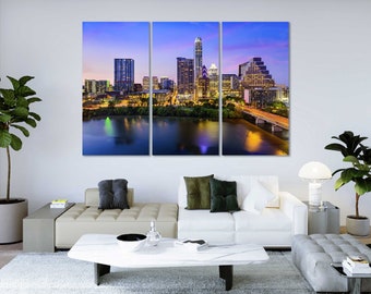 Austin Texas Cityscape Canvas Print, Home Decor Wall Art