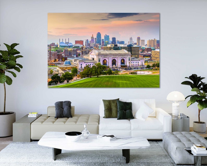 Kansas City Cityscape Wall Decor Kansas City Painting Artwork Etsy