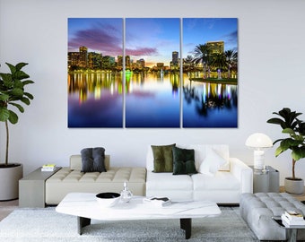 Orlando Skyline Canvas Art Print - Colorful Florida Wall Decor