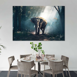 Grands animaux africains sur toile dimage Ensembles de cadres en bois Impressions Animal Cool Art pour cadeau Image déléphant Grand décor mural pour la maison image 6