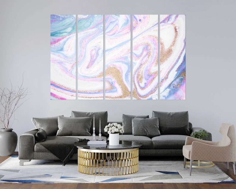 Pink and Gold Marble Canvas Print – Abstract Fluid Art Wall Decor - Etsy
