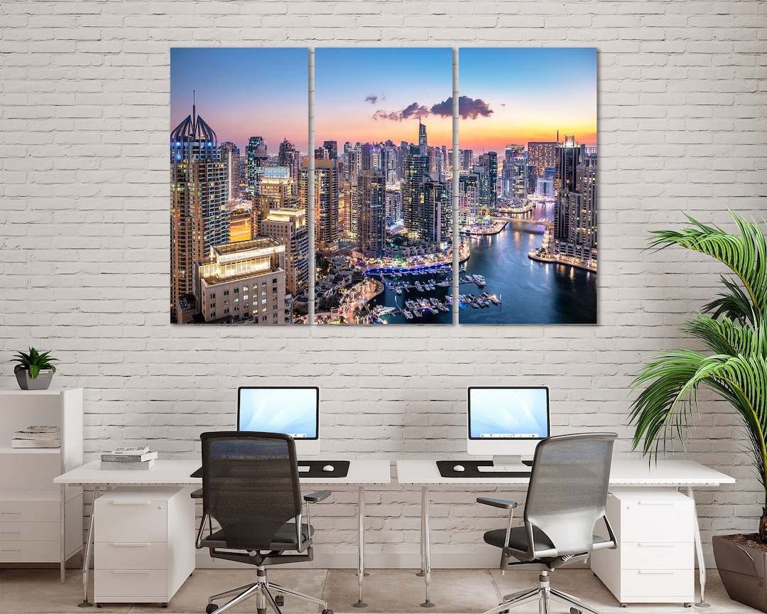 Dubai Canvas Wall Art for Living Room, Dubai Decor for Office Wall Art