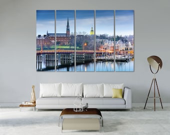Annapolis Skyline Canvas Print, Maryland Wall Art for Home or Office