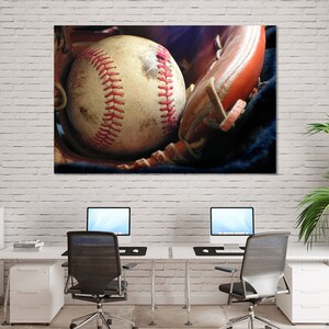 Cool Baseball Canvas Wall Art, Baseball Suppliest on Canvas Art, Baseball Supplies Prints on Frame for Gift, Cool Gift for Baseball Player