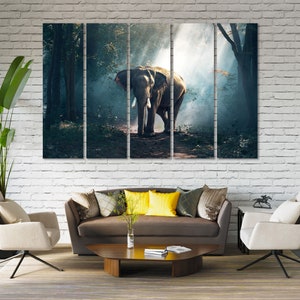 Grands animaux africains sur toile dimage Ensembles de cadres en bois Impressions Animal Cool Art pour cadeau Image déléphant Grand décor mural pour la maison image 5