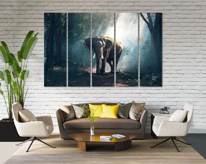 Grands animaux africains sur toile dimage Ensembles de cadres en bois Impressions Animal Cool Art pour cadeau Image déléphant Grand décor mural pour la maison image 5