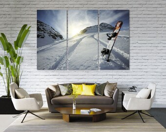 Snowboard Canvas Print: Winter Sport Mountain Wall Art