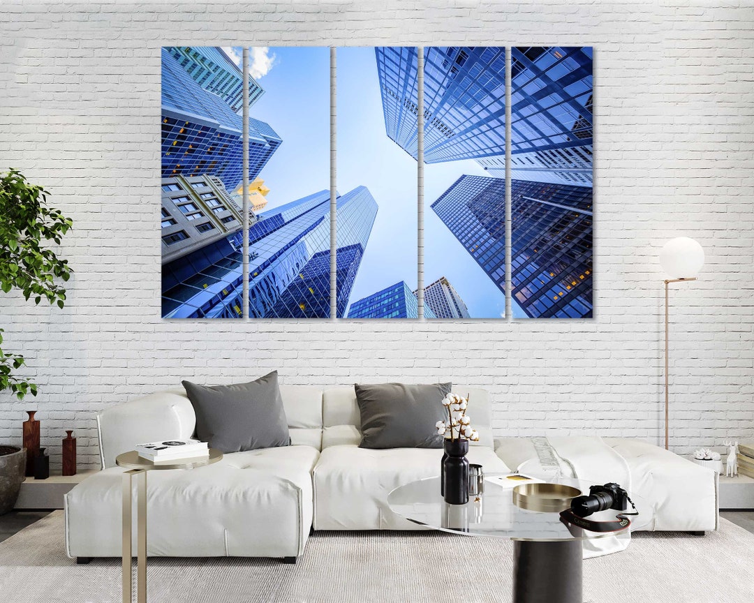 High-rise Building Stylish Art Wall Skyscrapers Modern Design Decor ...