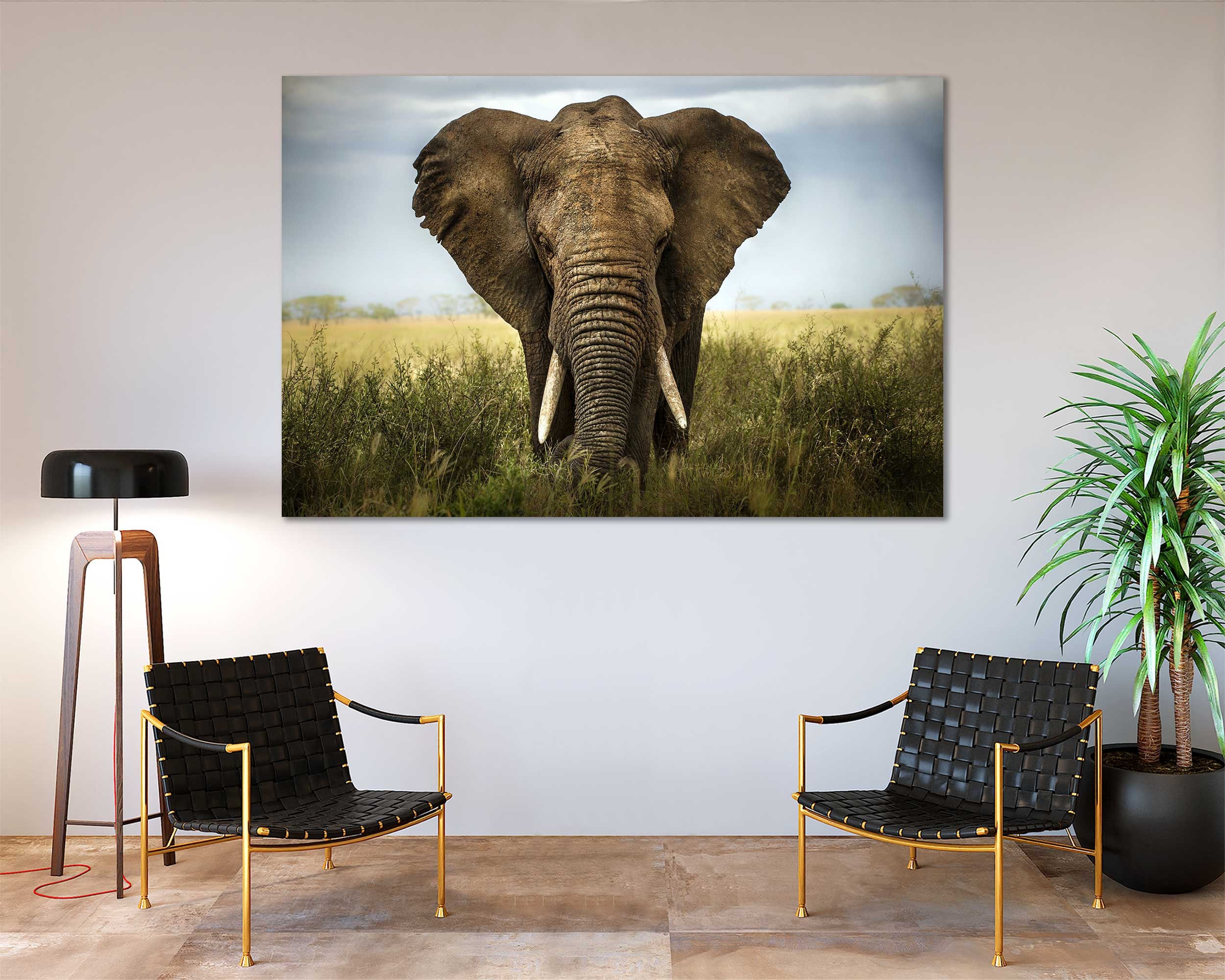 Elephant Wall Prints Art Decor Elephant Painting on Canvas Art Etsy