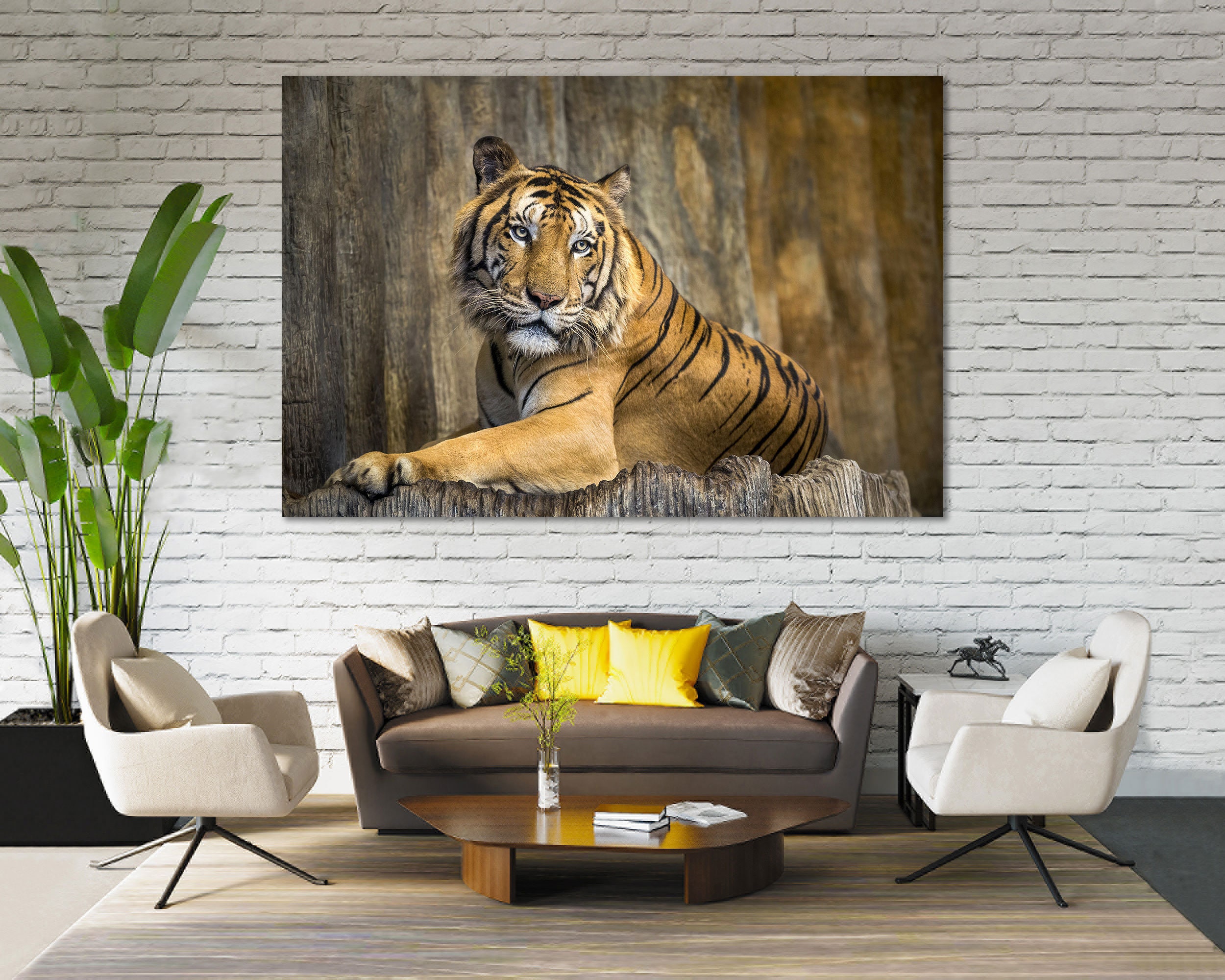 Tiger Printing Art on Canvas Tiger Wall Painting Decor Tiger - Etsy